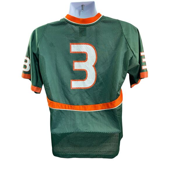 University of Miami Hurricanes #3 Jersey Nike Size Large Green Orange White - Picture 2 of 9